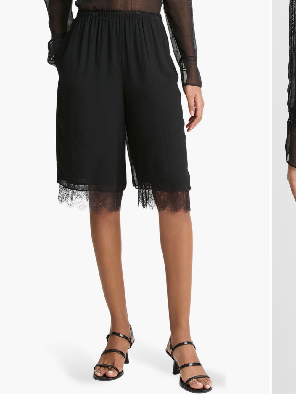 Vince Black Lace-Trim Pull-On Women’s Shorts